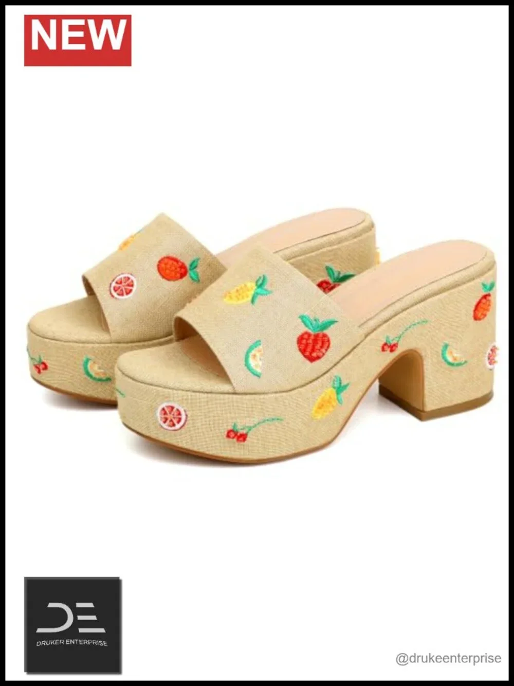 Espadrille Platform Sandals Chunky Block Heel Mule Slip On Open Toe Boho Summer